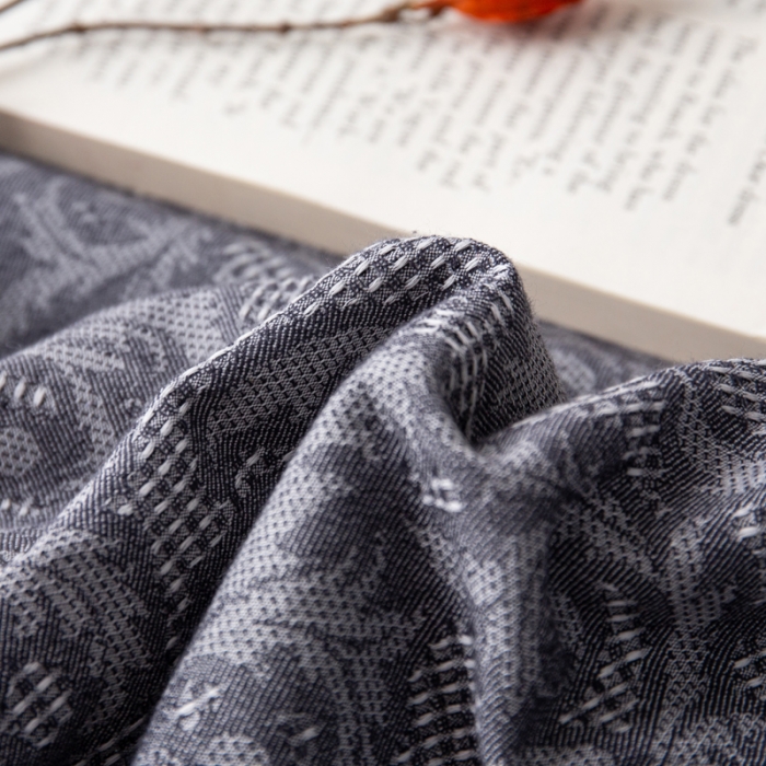 91家纺网 家纺一手货源 找家纺 安莱生活2023新款 双层纱华夫格夏被四件套及单独夏被 华夫格-深灰