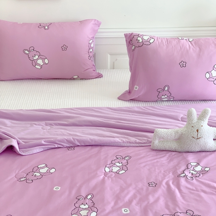 91家纺网 家纺一手货源 找家纺 星期八 2023新款卡通宝宝棉大豆夏被-第二批 抱枕兔