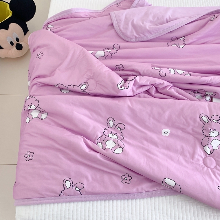 91家纺网 家纺一手货源 找家纺 星期八 2023新款卡通宝宝棉大豆夏被-第二批 抱枕兔