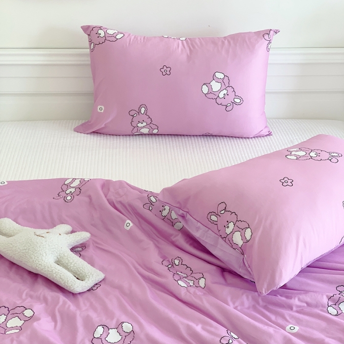 91家纺网 家纺一手货源 找家纺 星期八 2023新款卡通宝宝棉大豆夏被-第二批 抱枕兔