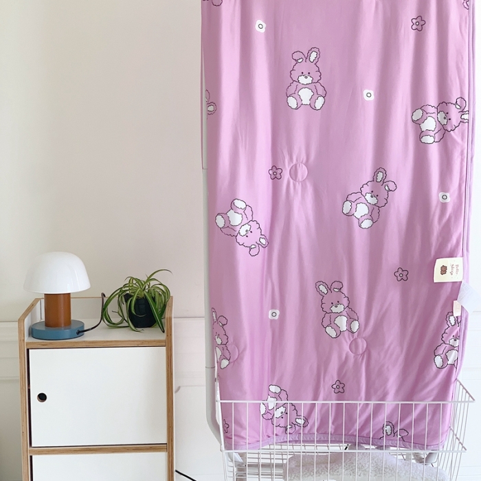 91家纺网 家纺一手货源 找家纺 星期八 2023新款卡通宝宝棉大豆夏被-第二批 抱枕兔