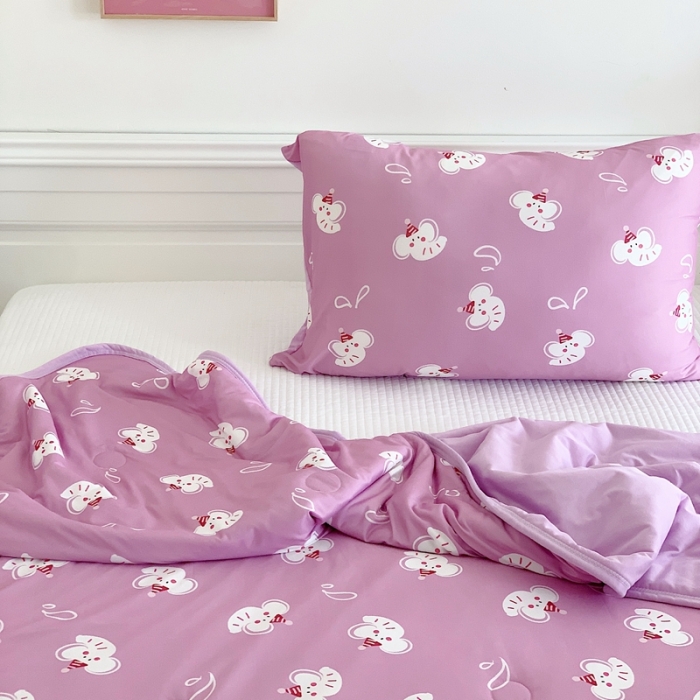 91家纺网 家纺一手货源 找家纺 星期八 2023新款卡通宝宝棉大豆夏被-第二批 波比象粉