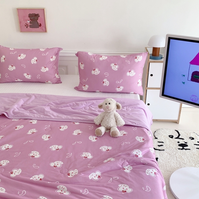 91家纺网 家纺一手货源 找家纺 星期八 2023新款卡通宝宝棉大豆夏被-第二批 波比象粉