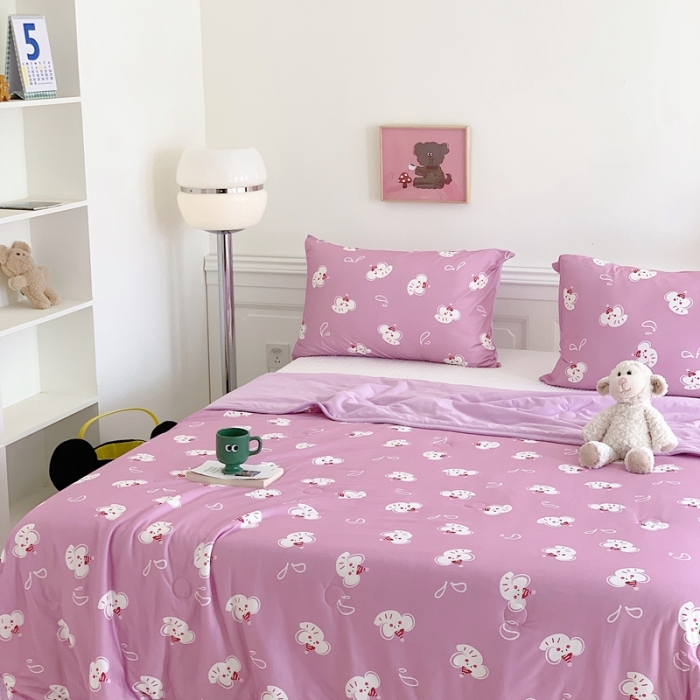 91家纺网 家纺一手货源 找家纺 星期八 2023新款卡通宝宝棉大豆夏被-第二批 波比象粉