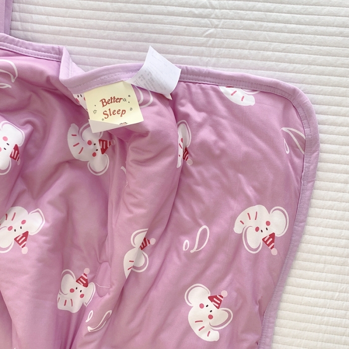 91家纺网 家纺一手货源 找家纺 星期八 2023新款卡通宝宝棉大豆夏被-第二批 波比象粉