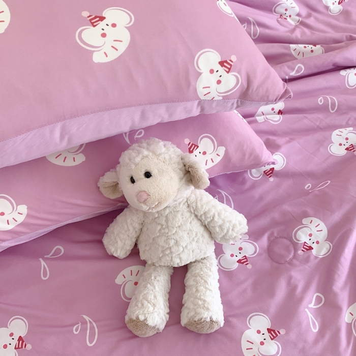 91家纺网 家纺一手货源 找家纺 星期八 2023新款卡通宝宝棉大豆夏被-第二批 波比象粉