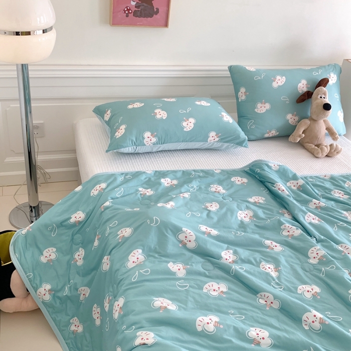 91家纺网 家纺一手货源 找家纺 星期八 2023新款卡通宝宝棉大豆夏被-第二批 波比象绿