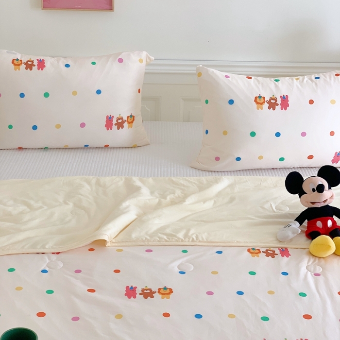 91家纺网 家纺一手货源 找家纺 星期八 2023新款卡通宝宝棉大豆夏被-第二批 波点萌宠