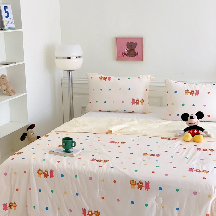 91家纺网 家纺一手货源 找家纺 星期八 2023新款卡通宝宝棉大豆夏被-第二批 波点萌宠