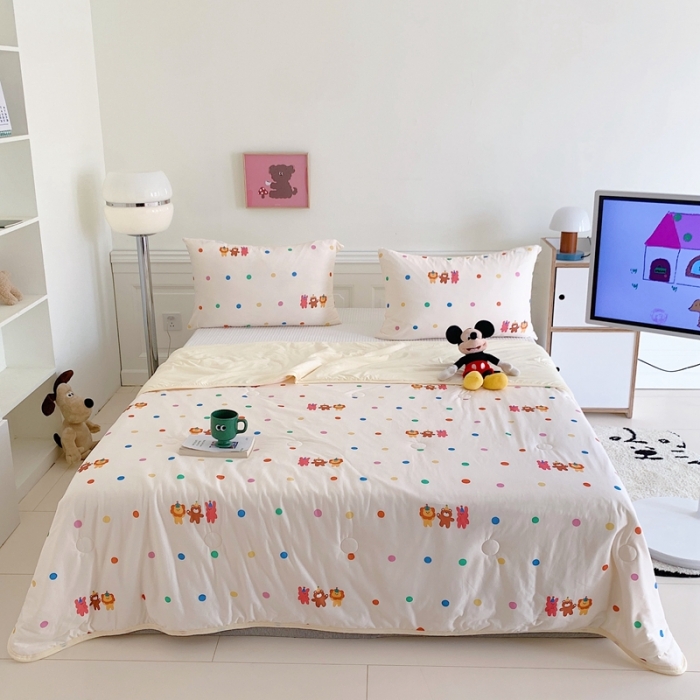 91家纺网 家纺一手货源 找家纺 星期八 2023新款卡通宝宝棉大豆夏被-第二批 波点萌宠