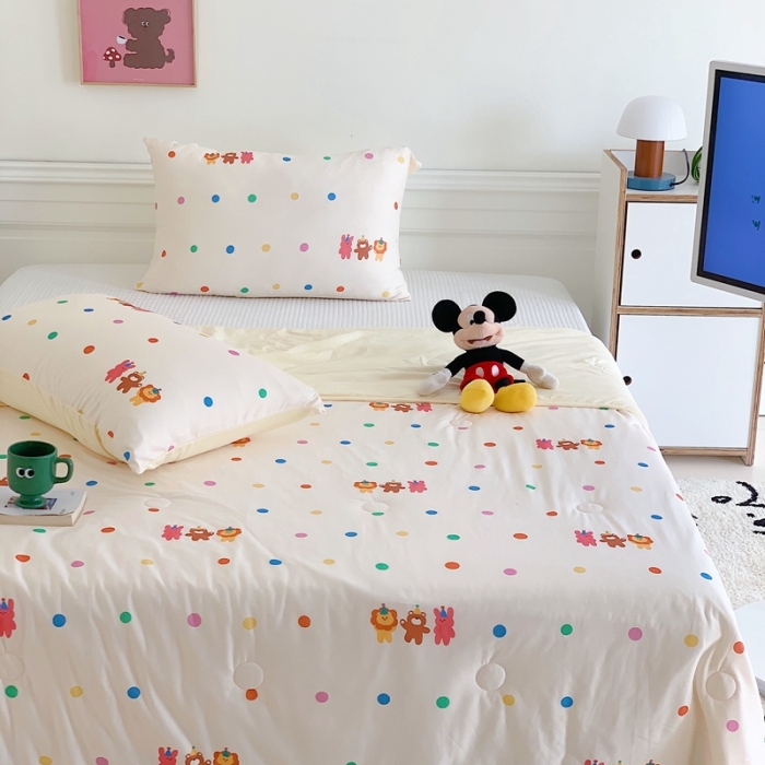 91家纺网 家纺一手货源 找家纺 星期八 2023新款卡通宝宝棉大豆夏被-第二批 波点萌宠