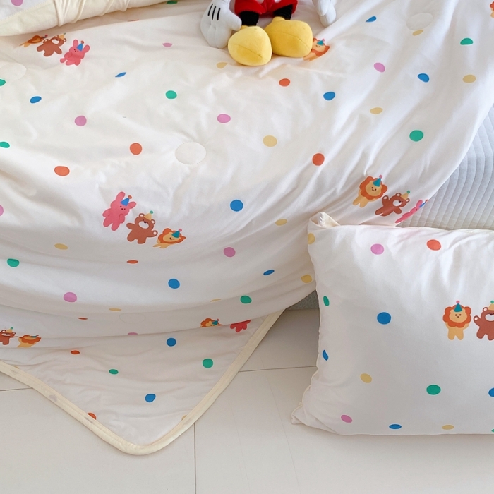 91家纺网 家纺一手货源 找家纺 星期八 2023新款卡通宝宝棉大豆夏被-第二批 波点萌宠