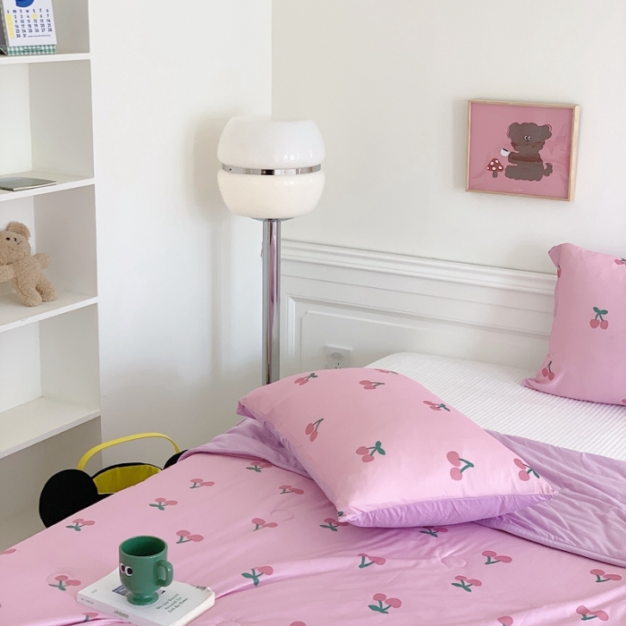 91家纺网 家纺一手货源 找家纺 星期八 2023新款卡通宝宝棉大豆夏被-第二批 樱桃