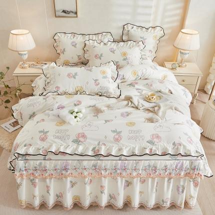 91家纺网 家纺一手货源 找家纺 （总）宜凡 2023新款 全棉韩版床裙四件套