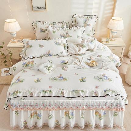 91家纺网 家纺一手货源 找家纺 （总）宜凡 2023新款 全棉韩版床裙四件套