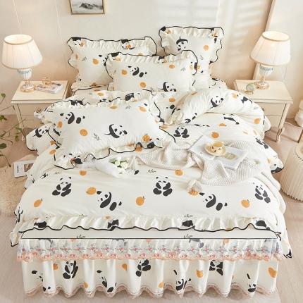 91家纺网 家纺一手货源 找家纺 （总）宜凡 2023新款 全棉韩版床裙四件套