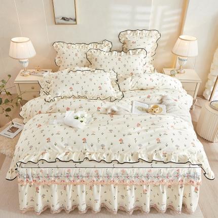 91家纺网 家纺一手货源 找家纺 （总）宜凡 2023新款 全棉韩版床裙四件套