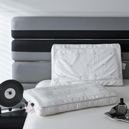 91家纺网 家纺一手货源 找家纺 总头等舱 2023新款100支天丝棉A类大提花桑蚕丝（长丝）护颈抗菌枕