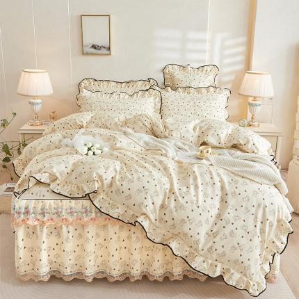 宜凡 2023新款 全棉韩版床裙四件套 木偶小熊