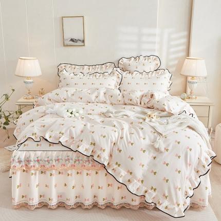 宜凡 2023新款 全棉韩版床裙四件套 吻别