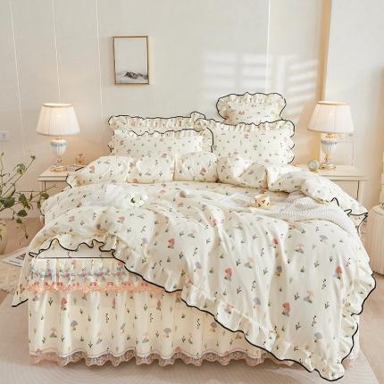 宜凡 2023新款 全棉韩版床裙四件套 雨后蘑菇