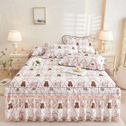 91家纺网 家纺一手货源 找家纺 （总）宜凡 2023新款 全棉韩版床裙三件套