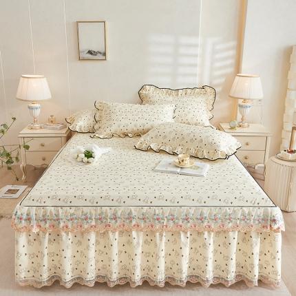 91家纺网 家纺一手货源 找家纺 （总）宜凡 2023新款 全棉韩版床裙三件套