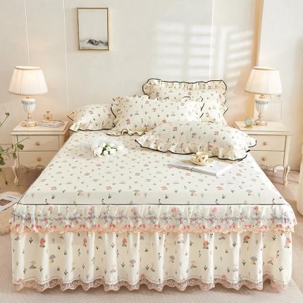 91家纺网 家纺一手货源 找家纺 （总）宜凡 2023新款 全棉韩版床裙三件套