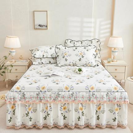 宜凡 2023新款 全棉韩版床裙三件套 春晖