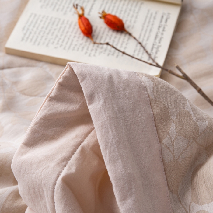 91家纺网 家纺一手货源 找家纺 安莱生活 2023新款 棉麻夏被四件套及单独夏被 棉麻-米白