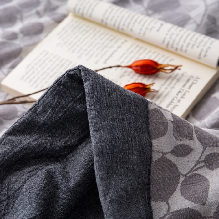 91家纺网 家纺一手货源 找家纺 安莱生活 2023新款 棉麻夏被四件套及单独夏被 棉麻-深灰