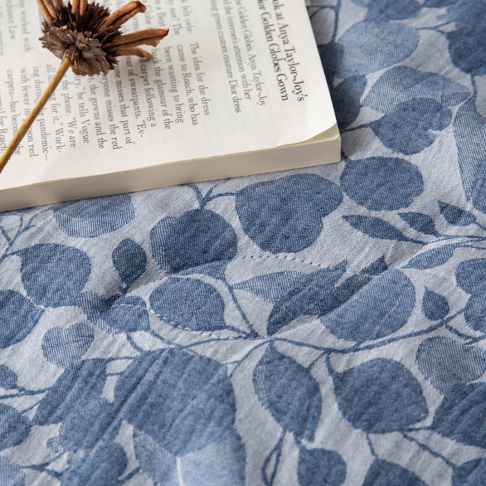 91家纺网 家纺一手货源 找家纺 安莱生活 2023新款 棉麻夏被四件套及单独夏被 棉麻-深蓝