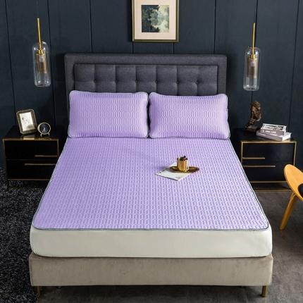 91家纺网 家纺一手货源 找家纺 雪夫人 2022新款0.5纯色印花凉席三件套 香芋紫