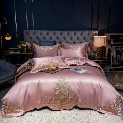 91家纺网 家纺一手货源 找家纺 （总）红番天 新款高精密贡缎+全棉四件套梦巴黎系列