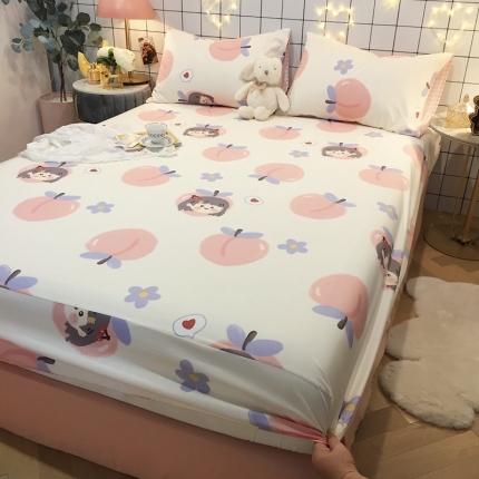 91家纺网 家纺一手货源 找家纺 瑞莱 2023新款13372全棉印花单床笠单床单桃桃女孩