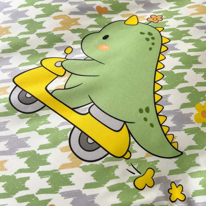 91家纺网 家纺一手货源 找家纺 宏源家纺 2023新款芦荟棉亲肤四件套 奇幻恐龙