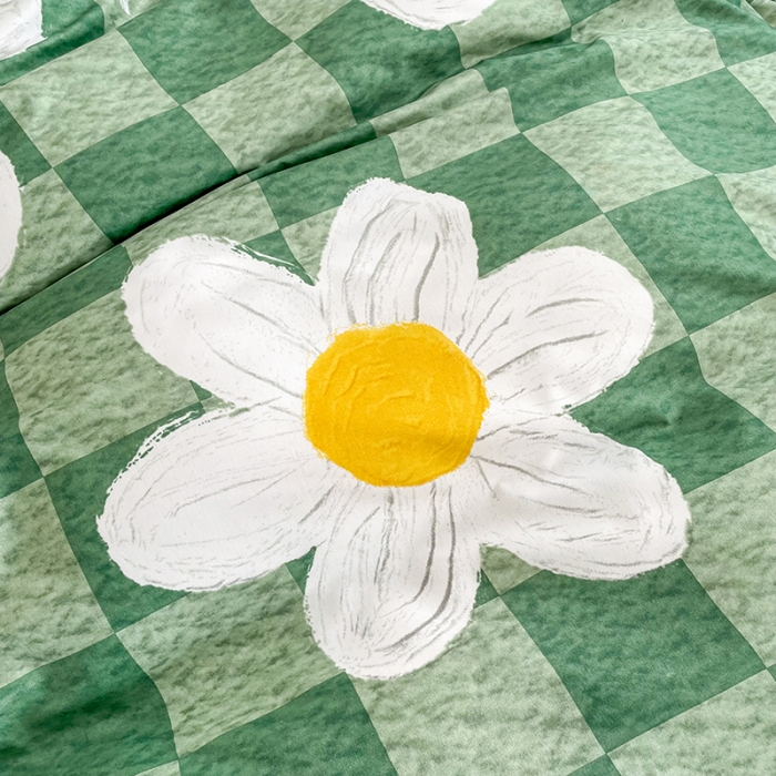 91家纺网 家纺一手货源 找家纺 宏源家纺 2023新款芦荟棉亲肤四件套 青涩花朵