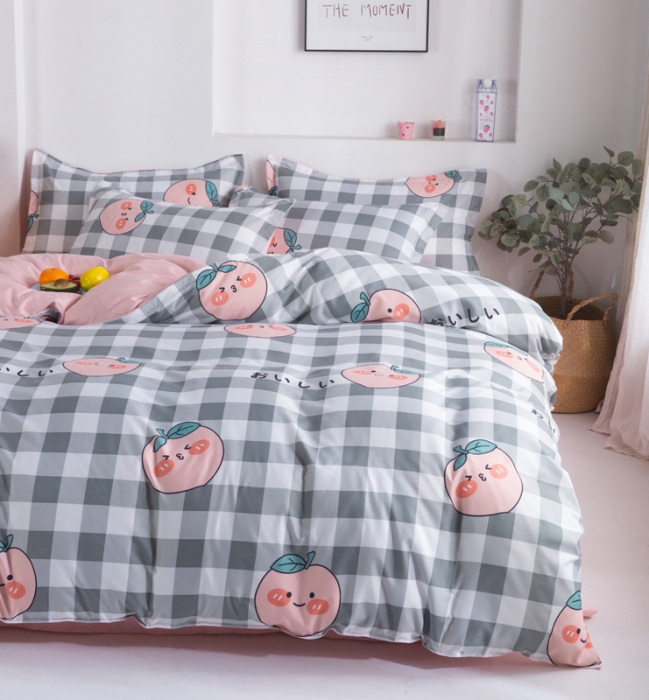 91家纺网 家纺一手货源 找家纺 宏源家纺 2023新款芦荟棉亲肤四件套 甜心物语