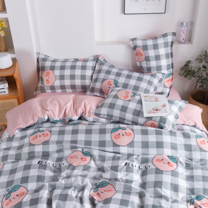 91家纺网 家纺一手货源 找家纺 宏源家纺 2023新款芦荟棉亲肤四件套 甜心物语