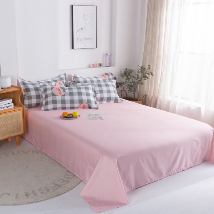 91家纺网 家纺一手货源 找家纺 宏源家纺 2023新款芦荟棉亲肤四件套 甜心物语