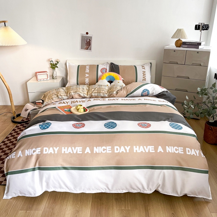 91家纺网 家纺一手货源 找家纺 宏源家纺 2023新款芦荟棉亲肤四件套 希望时空