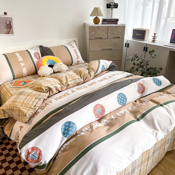 91家纺网 家纺一手货源 找家纺 宏源家纺 2023新款芦荟棉亲肤四件套 希望时空