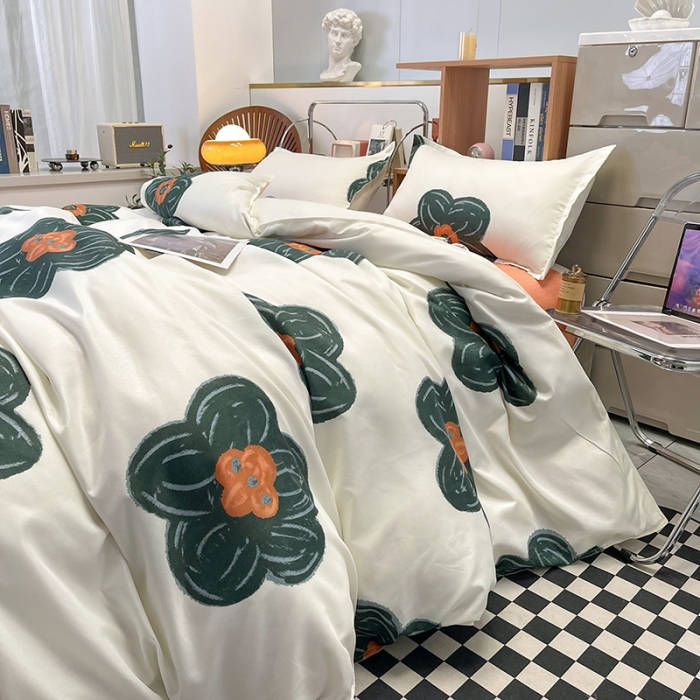 91家纺网 家纺一手货源 找家纺 宏源家纺 2023新款芦荟棉亲肤四件套 香榭丽