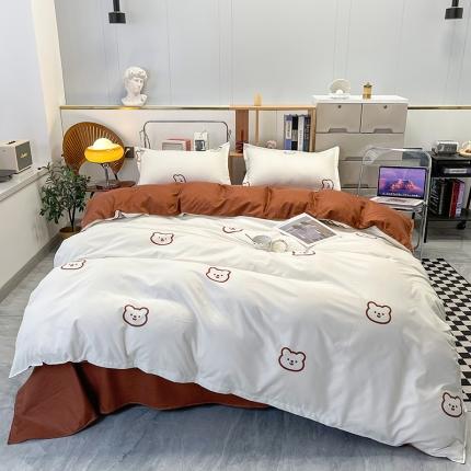 宏源家纺 2023新款芦荟棉亲肤四件套 熊白白