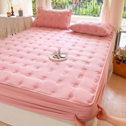 91家纺网 家纺一手货源 找家纺 （总）尊康家纺（原磊科） 2024新款亲肤奶昔棉抗菌夹棉床笠-紫菀系列