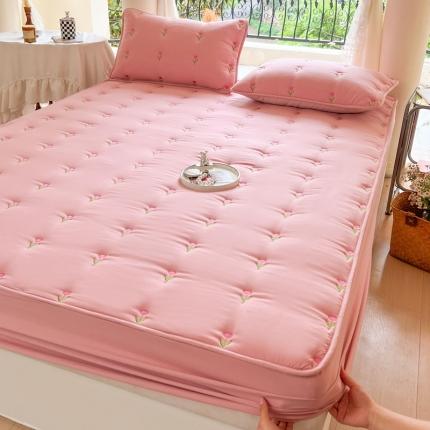 91家纺网 家纺一手货源 找家纺 （总）尊康家纺（原磊科） 2024新款亲肤奶昔棉抗菌夹棉床笠-郁金香系列