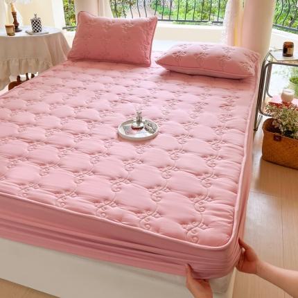 91家纺网 家纺一手货源 找家纺 （总）尊康家纺（原磊科） 2024新款亲肤奶昔棉抗菌夹棉床笠-金玲花系列