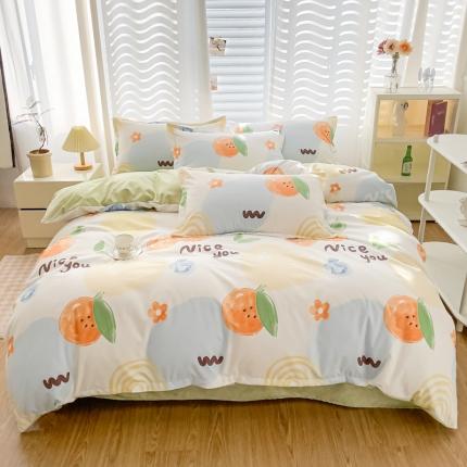 91家纺网 家纺一手货源 找家纺 （总）棠颂 2023新款高克重加厚植物羊绒斜纹磨毛四件套