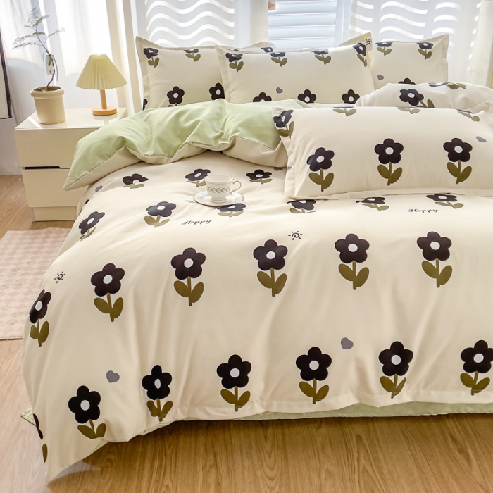 91家纺网 家纺一手货源 找家纺 棠颂 2023新款高克重加厚植物羊绒斜纹磨毛四件套 半夏