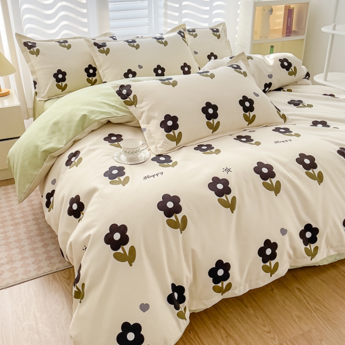 91家纺网 家纺一手货源 找家纺 棠颂 2023新款高克重加厚植物羊绒斜纹磨毛四件套 半夏